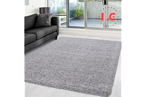 LG TRADERS LIMITED EXTRA THICK HEAVY PILE SOFT LUXURIOUS SHAGGY MODERN AREA BEDROOM HALL RUG RUNNER MAT (Light Grey, 60 x 110 cm)