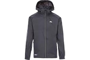 Trespass Waterproof Jacket Men Women Packaway Rain Coat With Hood, Light Rain Jacket Windbreaker, Raincoat In A Bag, Rain Coats For Men, Rain Coats for Women Qikpac X
