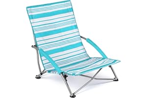 TRAIL OUTDOOR LEISURE Trail Sdraietta da Spiaggia Bassa Pieghevole, Sedia a Sdraio da Spiaggia Leggera e Portatile, Sedia da Campeggio, Picnic, Giardino, con Piedini Anti Affondamento, con Custodia