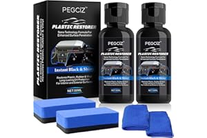 ZOXPM Car Plastic Restorer 100ML Plastic Revitalizing Coating Agent Back To Black Nano Plastic Refreshing Coating Prevents Drying Aging Car Plastic Parts Retreading Agent Interior Cleaning Agent (2PCS)