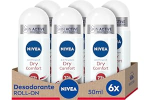 NIVEA Dry Comfort Roll-on i 6-pack (6 x 50 ml), anti-perspirant deodorant med 72h skydd, beprövad roll-on-deodorant för kvinn