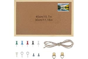 Fzyisw Pinnwand Kork 30x40 cm, Pinnwand Kork Klein, Korkplatte mit Holzrahmen, Korkwand Pinnwand, Cork Board ideal für Büro Schule und Kinderzimmer
