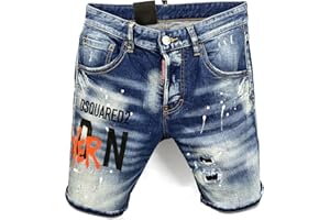 Kdtoll Pantaloncini Jeans Uomo Estivi – Shorts in Denim Slim Fit Strappati, Elasticizzati e Comodi, Casual Hip Hop, Jeans Corti Stile Streetwear Y2K