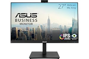 ASUS BE279QSK Monitor 27”, FullHD (1920x1080), HDMI, IPS, Frameless, Webcam FullHD Integrata, Microfono, Speaker Integrati, Design Ergonomico, Eye Care, Riduzione Luce Blu, Nero
