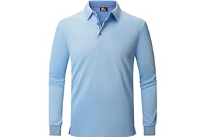 zitysport Polo Uomo Manica Lunga Traspiranti Asciugatura Rapida Camicie a Maniche Lunghe Uomo Camicie Estive Bottoni Uomo Camicia Sportiva Casual Basic Regular Fit Golf Polo Shirt