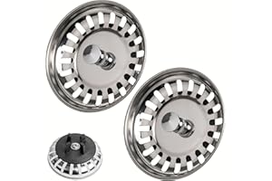 YOUR DAY MATE Panier d'évier, 2 Sets, Ø 80 mm, Compatible avec Les siphons IKEA ATLANT et DOMSJÖ, Panier d'évier avec Joint en Caoutchouc amélioré, adapté à l'évier Atlant, évier DOMSJÖ, Bouchon Joint à lèvre