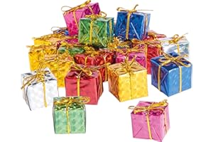 ‎VBS HOBBY SERVICE 24 Deko Geschenkpäckchen 24x24x22mm bunt mit Schleife Weihnachten Dekoration Christbaum Tannenbaum Schmuck