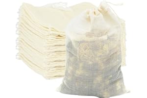 PSXUIE Sacchetti In Mussola,8×10Cm Bustine Per Spezie,25 Pz Bustine Per Il Tè,Sacchetti Cotone,Sacchetto Filtro Te Cotone,Sacchetti Per Spezie Cottura,Sacchetti Filtro Spezie (8 * 10cm)