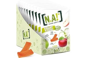 N.A, Nature Addicts - Sachet de Fruit Sticks pomme 40g - 100 purcent Issu de Fruits - Sans Sucres Ajoutés, Sans Édulcorants ni Conservateurs - Sachet Refermable à Emmener Partout - Lot de 10