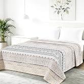 DECODEKO Summer Bedspread for 150 cm Bed, 100% Microfibre Printed Bouti Quilt, Light and Soft, 240 x 250 cm (Mod11, Bed 150 c