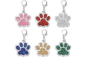 YSQEVN Etiquetas de Identificación de Mascotas 6 Piezas Chapa Perro Grabada Chapas Personalizadas Vistoso Placas para Nombre Dirección Número de Teléfono Perro Gato Pequeño Mediano Grande