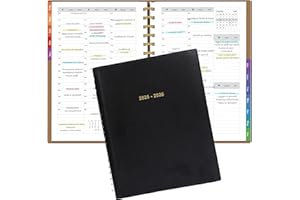 Leapig Agenda 2025 2026 Settimanale Diario Copertina Morbida Indice Marginale a Colori e Pagine Multifunzione Luglio 2025 - Giugno 2026 Intervalli di 30 Minuti planner in Italiano