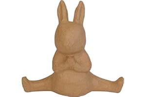 Clairefontaine ES Décopatch SA224C - Un soporte de papel marrón maché, 8 x 18,5 x 17 cm, conejo de yoga