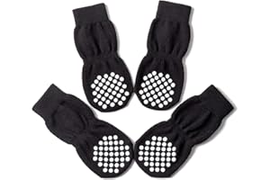 Akopawon 4 Pezzi Calzini Antiscivolo per Cani e Gatti Proteggi Zampe Calzini Controllo trazione per Interni, Calze per Cuccioli Cane e Gatto con Rinforzo in Gomma,Taglia S - 4XL per Cani 1.0-36.0kg