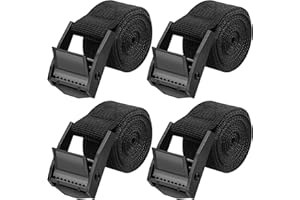 4 Pcs Tie Down Straps 100CM, Caianwin Heavy Duty Lashing Straps 250kg Load Capacity, Ratchet Roof Rack Strap with Adjustable Buckles, Tensioning Belts Cam Buckle Strap for Motorcycle, bike, backpack