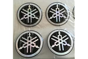 ADESIVI COMPULSIVI Stemma logo decal YAMA, kit di 4 adesivi resinati, effetto 3D. Colore: nero - argento. Per SERBATOIO o CASCO