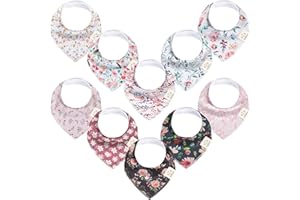 KeaBabies Baby Bandana Bavoir baveur pour fille - Bavoir bandana super absorbant en coton bio - Bavoir baveur pour bébé - Bavoir pour faire ses dents