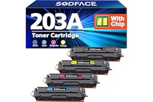 SODFACE 203A Kompatibel für HP 203X 203A Toner Set für Color Laserjet Pro MFP M281fdw M281fdn M280nw M254dw M254nw CF540A CF541A CF542A CF543A Tonerkartusche (Schwarz Cyan Gelb Magenta, 4er-Pack)