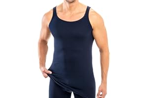 HERMKO 3007 3-pak bardzo długa (ok. 10 cm+) męska kamizelka bez rękawów w 100% z bio-bawełny