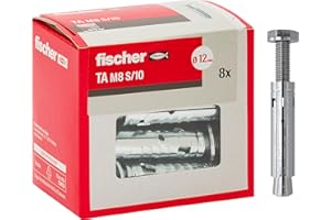 fischer - Cheville à Douille pour Fixations Lourdes TA M8 S/10 en Acier galvanisé Inoxydable, avec vis/Boite de 8