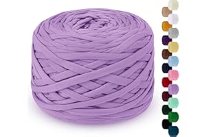 LEREATI Trapillo para Crochet 285g / 100m Hilo Para Tejer a Crochet Hilo Macrame, Cinta Hilo Trapillo Cuerda Macrame para Tejer Cestas de Ganchillo, Bolsos, Colgante de Pared, Mantas (Morado Taro)