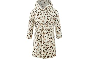 JZLPIN Unisex baby med huva badrock barn flanell pyjamas morgonrock för pojkar flickor nattkläder