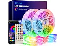  TVLIVE Ruban LED 20M LED Chambre RGB Bande LED Multicolore App Contrôle, Led Ruban avec Télécommande à 40 Touches, Synchronis