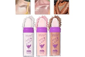 AIZHENQIAN 3pcs Highlighter Powder Stick 3 Farben Polvo De Hadas Highlighter Puder Stick Glitzer Highlight Patting Puder Für Gesicht Augen Lippen Haare Körper Glow Kosmetik Waterproof & Long Lasting