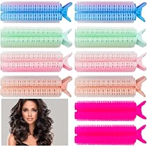 Lockenwickler-Set Mit Selbstgriff – 20 Stück, Hitzefrei | Für Mittellanges & Kurzes Haar | Mit Gummiband-Fixierung