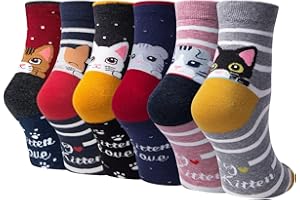 CHALIER COZY 6 Paia Calze Animali da Donna Calzini da Donnacalzini Divertenti Calzini Lunghi in Cotone Animali, Calzini per Cani e Gatti