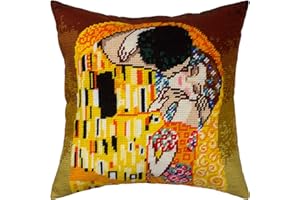 ‎BRVSK Brvsk Golden Nadelspitzen-Set, Überwurfkissen, 40,6 x 40,6 cm, bedruckte Tapisserie-Leinwand, Europäische Qualität