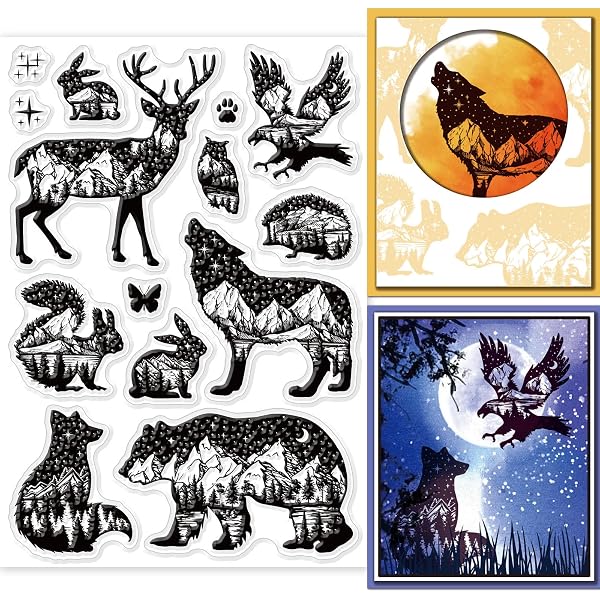 Arbuya Panda Clear Rubber Stamps Set - Christmas & Journaling Silicone Stamps For Card Making, Scrapbooking