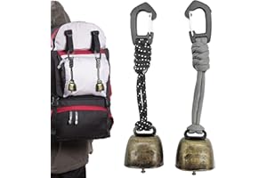 CHENNAN 2 Pezzi Campanella anti orso, Decorazione esterna campanello campeggio, Anti-Smarrimento Accessorio Campana, Versatile Per Escursioni All'aperto, Ciondoli per Zaini, Collane di Animali (A4)