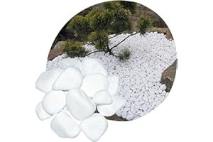 V-PREMIUM SOLUTION -Thassos Weiße Marmor-Kieselsteine - Dekorativ Stein 0-1 cm - Gartendeko - Dekostein - Natürliche Gartendekoration aus Griechenland - Schneeweißer Glanz - Kieselsteine