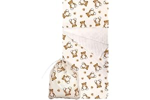 PANINI TESSUTI Set Asilo, Sacco nanna e sacchetto per Bimbo e Bimba da 2 a 6 Anni - Tessuto Trapuntato 100% Cotone Copertina Asilo Orsetto Peluche