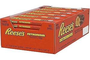 REESE'S Nutrageous Chocolate Mantequilla de Mantequilla de Maní Barra de Dulces, Paquete de 18
