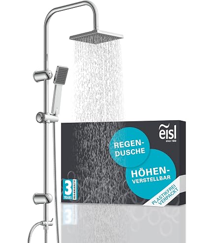 Colonne De Douche EISL Sommerregen - Set Douche Pluie Ø22cm + Douchette Main 3 Jets - Chrome