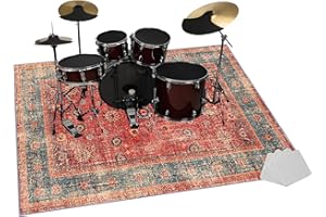 ZAJENKUB Alfombra Acusticas, Alfombrilla de Tambor, Alfombra para Batería Tambor, Alfombrilla de Protección del Suelo, Alfombras de Batería Acústico para Kits de Batería Electrónica Bombo Caja 120 x 70 cm