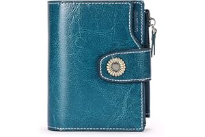 Portfel damski SENDEFN z miękkiej skóry, 16 miejsc na karty z ochroną RFID, skóra naturalna, portfel damski, mały i krótki, pasuje do wszystkich rozmiarów