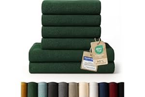 ‎BLUMTAL Blumtal Premium Frottier Handtücher Set 4 teilig 100% Baumwolle - Oeko-TEX zertifiziertes Badetuch 2X (70x140 cm) + Towel 4X (50x100 cm) - saugstarkes Frottiertücher Set - Handtücher Grün