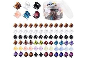Mini Hair Claw Clips for Girls and Women, Funtopia 72 Pcs Non Slip Small Hair Clips Plastic Claws Pins Clamps for Thick or Fine Hairs (Multi colors)