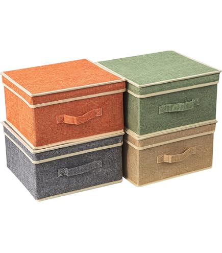 VidaXL Scatole Con Coperchio 4 Pz. Bianco 32x32x32 Cm - Foto 1