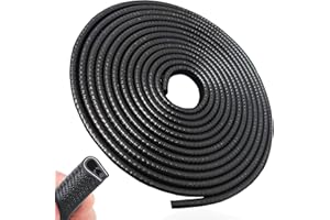 RIYBYDS 10M Protezione Bordi Portiera Auto in Gomma Nera,Paracolpi Universale a Forma di U Senza Colla, Proteggi Portiere Antigraffio per Tutti i Tipi di Veicoli