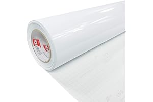 DECOMEISTER Folia samoprzylepna dekoracyjna biała ploterowa jednokolorowa jednolita okleina meblowa błysk szafka regał stół rolka 100x600 cm Biały Połysk