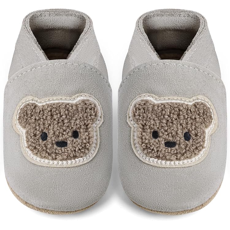 IceUnicorn Babyschoenen om te leren lopen, zacht leer, jongens en meisjes, leren schoenen, baby's, antislip, kruipschoenen met rubberen zool, babyschoenen, 12-18 maanden