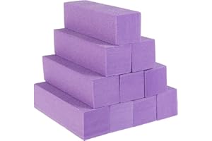 upain 10pcs Nail Buffer Block for Gel Natural Acrylic Nails, Professional Nail Sanding Blocks 120 Grit Salon Nail File Sanding Blocks Nail Manicure Care Kit(Purple)