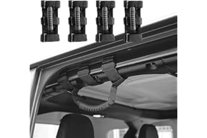 JeCar Überrollbügel-Haltegriffe für Jeep Wrangler CJ YJ TJ JK JK JL JLU JT Sports Sahara Freedom Rubicon & Unlimited 1955-2020, 4 Stück (schwarz)