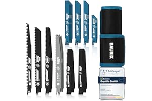BAURIX 35 hojas de sierra sable juego profesional todo en uno para madera gruesa y cortes de precisión en madera y metal 3 a 24 TPI apto para Bosch, Makita, etc.