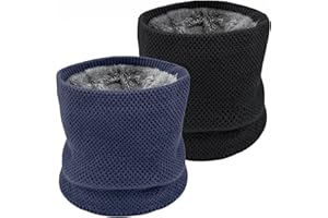 lifwimner 2PCS Winter Neck Warmer Fleece Infinity Snood Scarf for Mens Women Thermal Knittted Neck Gaiter for Cycling Motorcycle Ski Sports