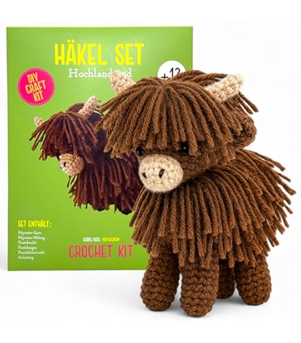Gründl Häkelset Waschbär Wilma 15cm 6 Teile Kreativset Häkeln Nähset Bastelset
